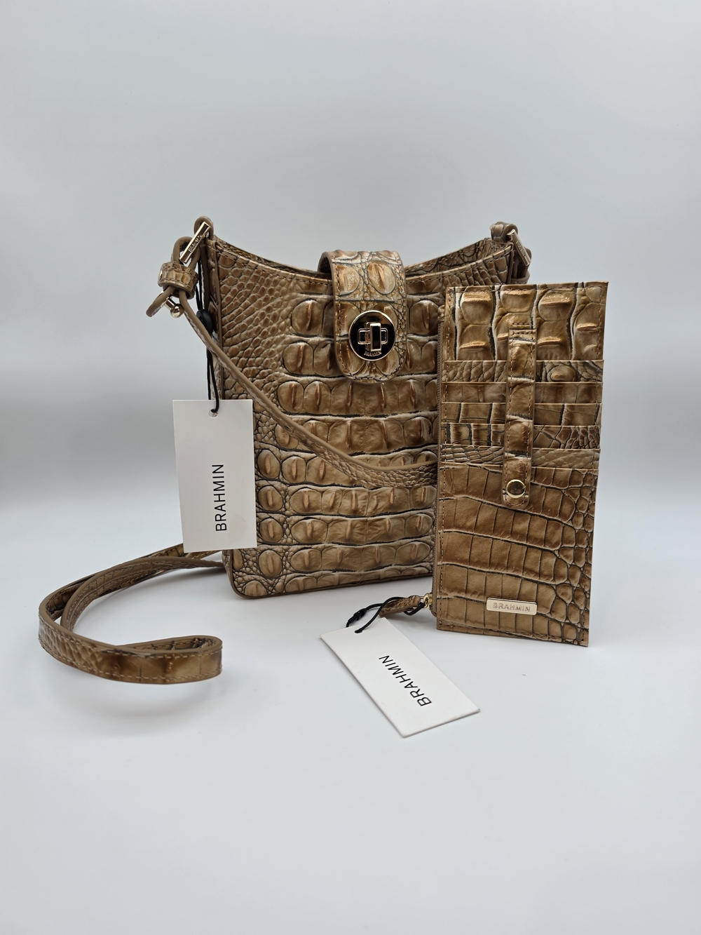 NWT Brahmin Marley Crossbody & Matching Melbourne Credit Card Wsllet Set